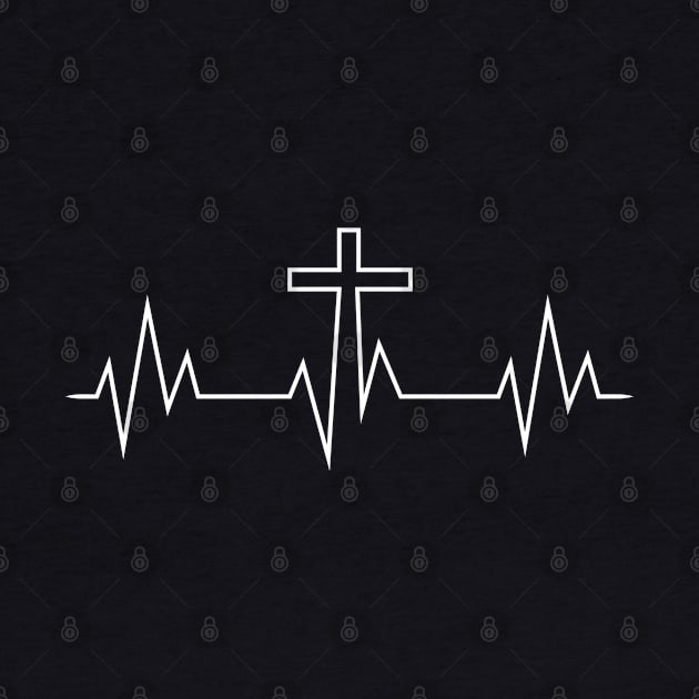 Cross Heartbeat | Christian | Faith | Jesus by ChristianLifeApparel